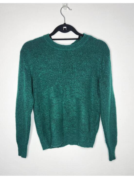 Halogen Sweaters - Halogen Sweater Womens XS Teal Green Back Bow Tie Crewneck Knit Pullover Ribbed